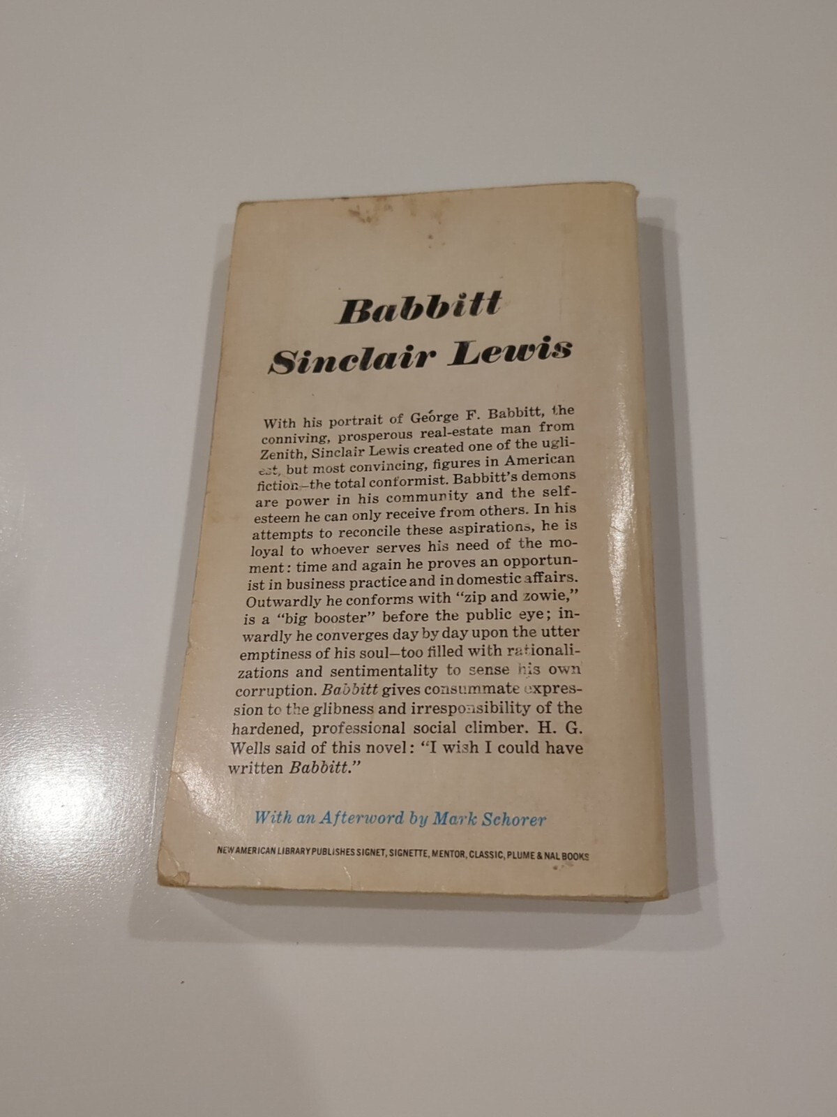 Babbitt Sinclair Lewis Paperback