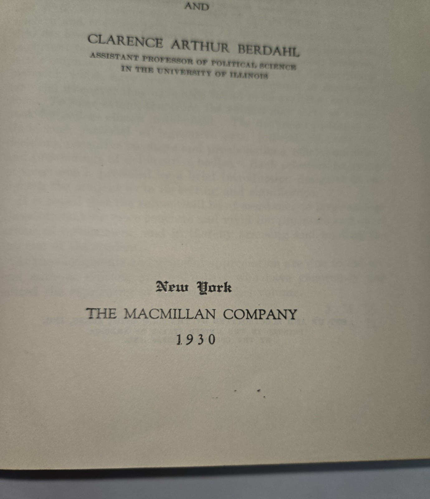 1930 Documents and Readings in American Government John Mathews Clarence Berdahl