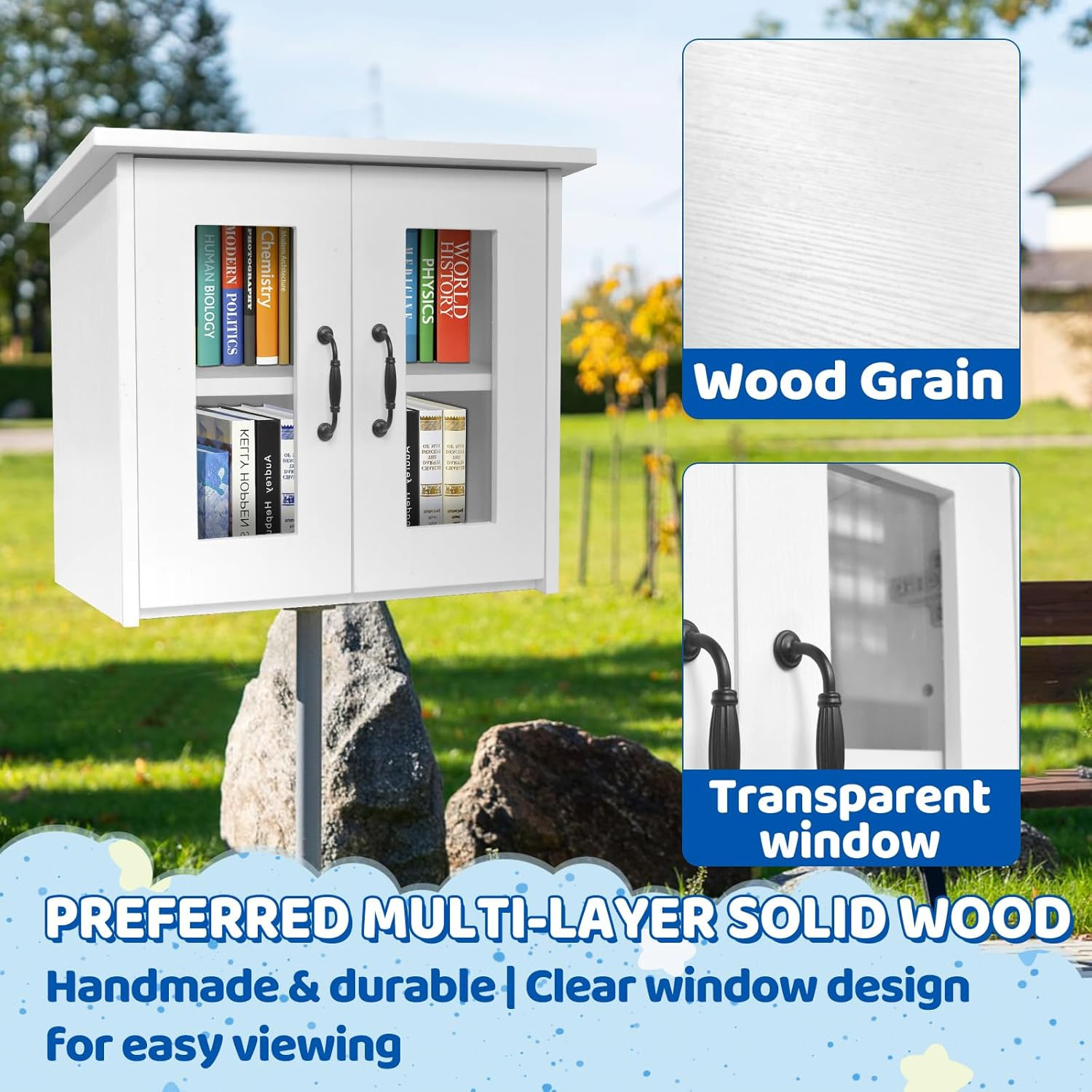 Little Free Library Box Outdoor Wooden Book Exchange Box – DIY Little Free Libra