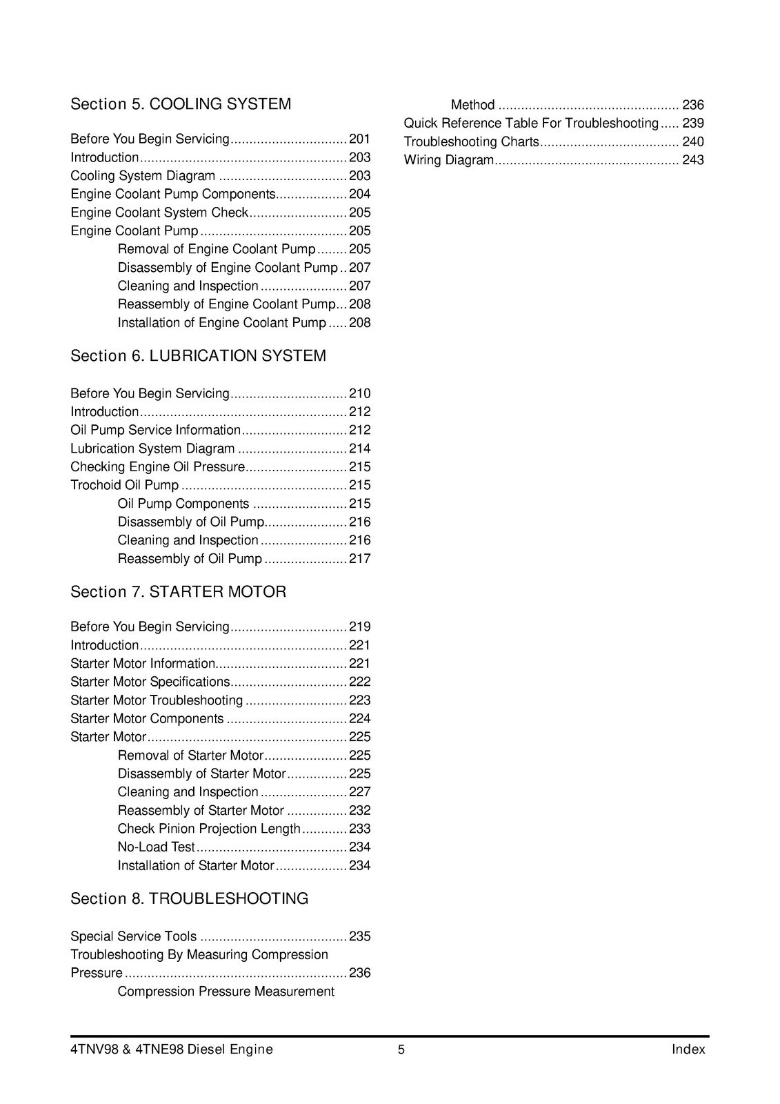 YANMAR 4TNV98 4TNE98 Diesel Engine Service Manual 2008 – WIRE BIND – COVERED