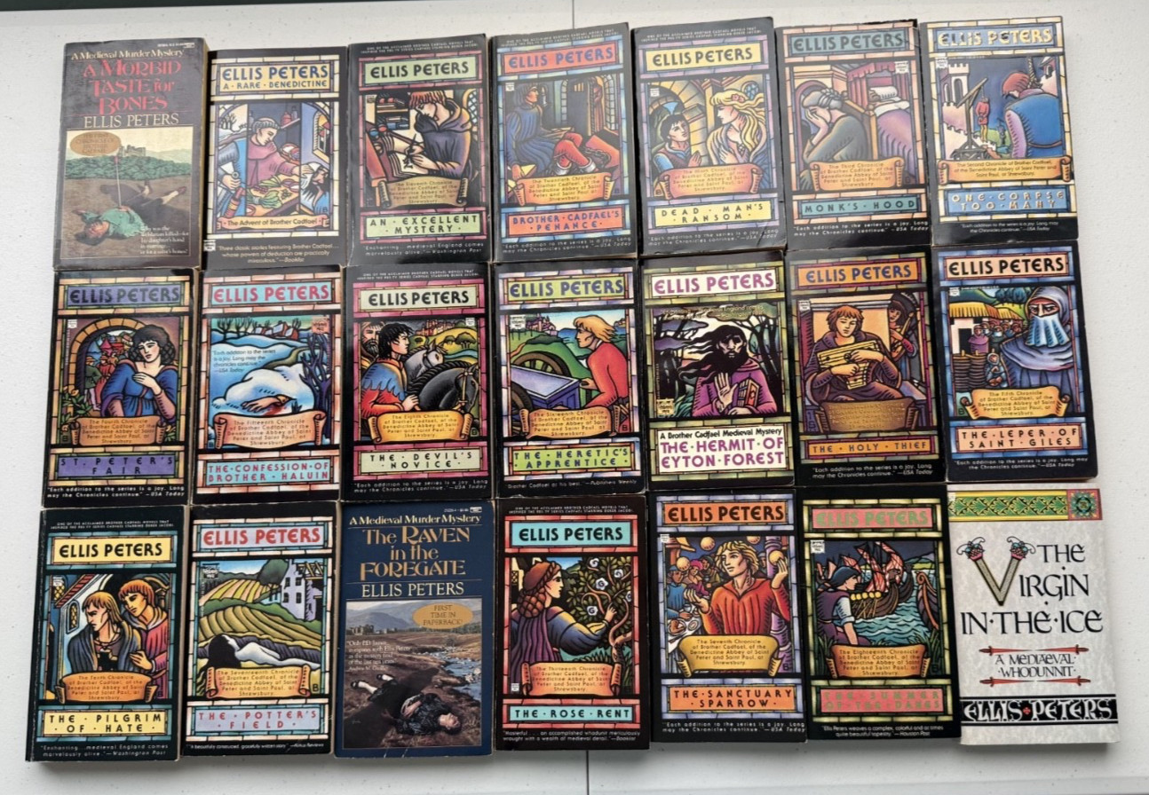 Complete set of 21 vintage Brother Cadfael mystery paperbacks Ellis Peters
