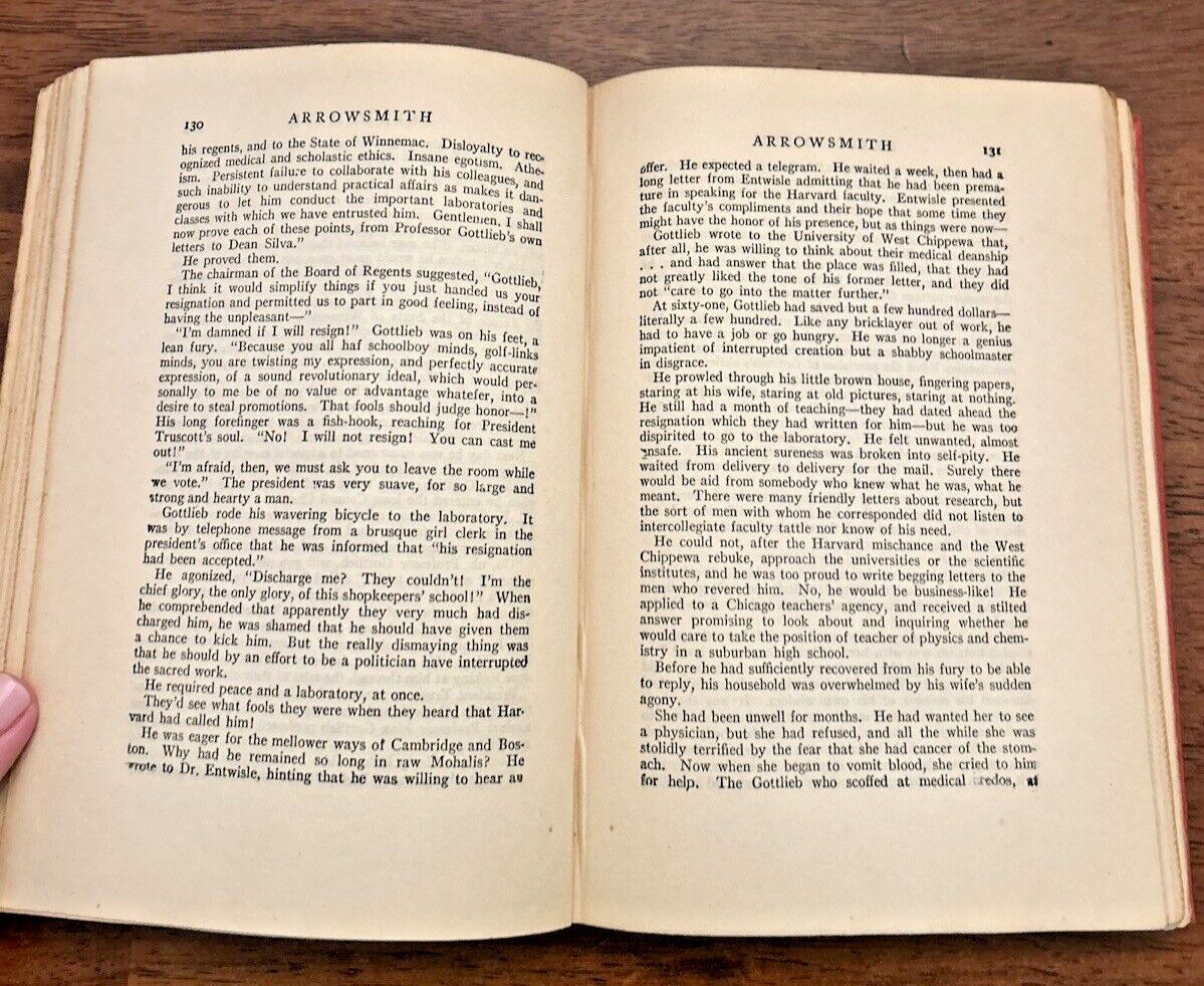 Arrowsmith by Sinclair Lewis, 1925 Edition! HC