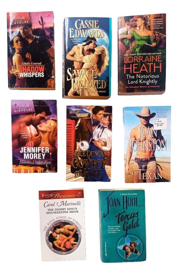 Lot of 9 Romance Paperbacks – Harlequin or Silhouette Style