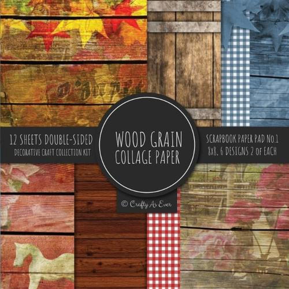 Wood Grain Collage Paper for Scrapbooking Photo Art: Wood Print Flat L by Crafty