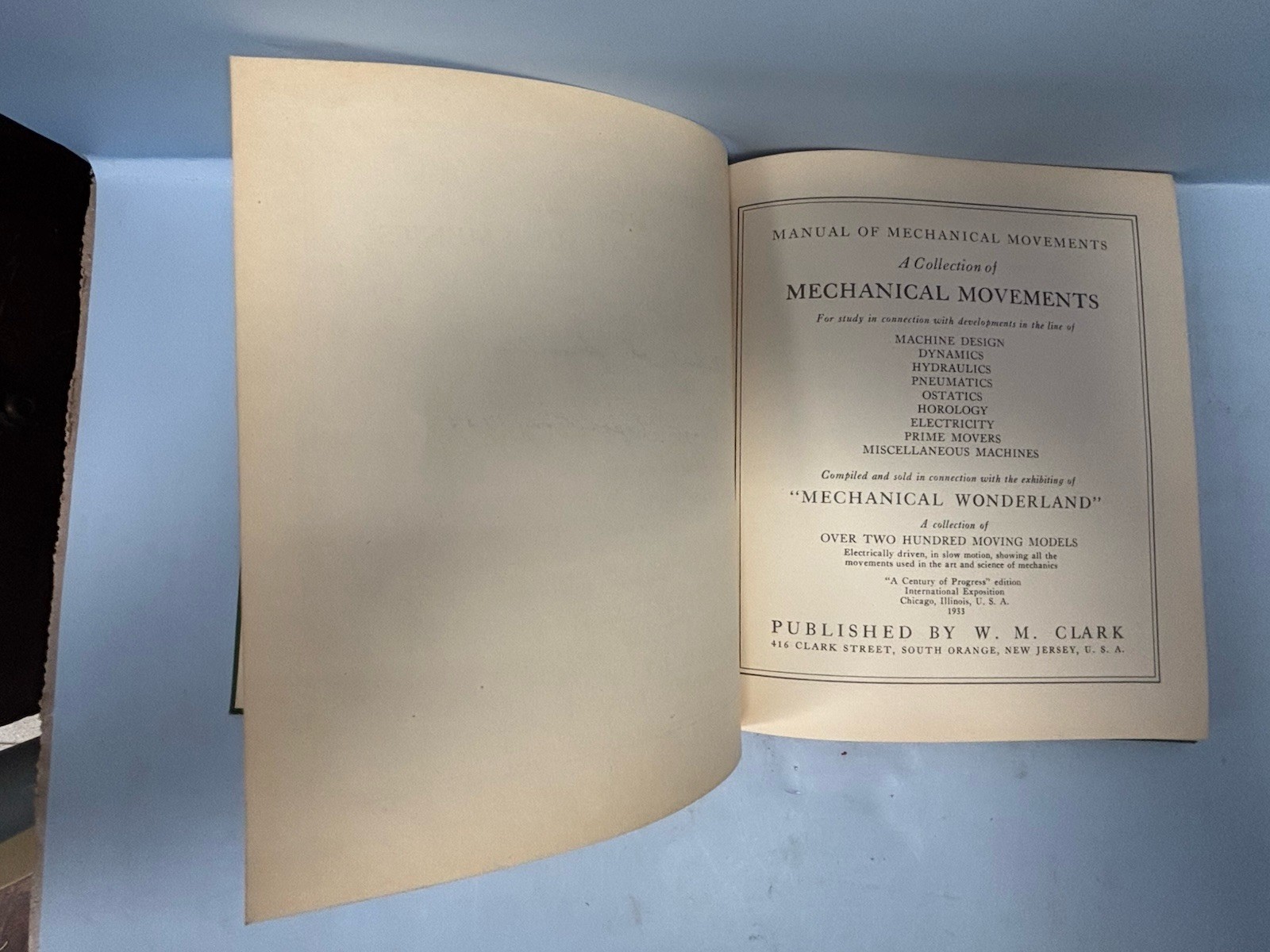 Mannual of Mechanical Movements by Henry T. Brown (1934 Hardcover)