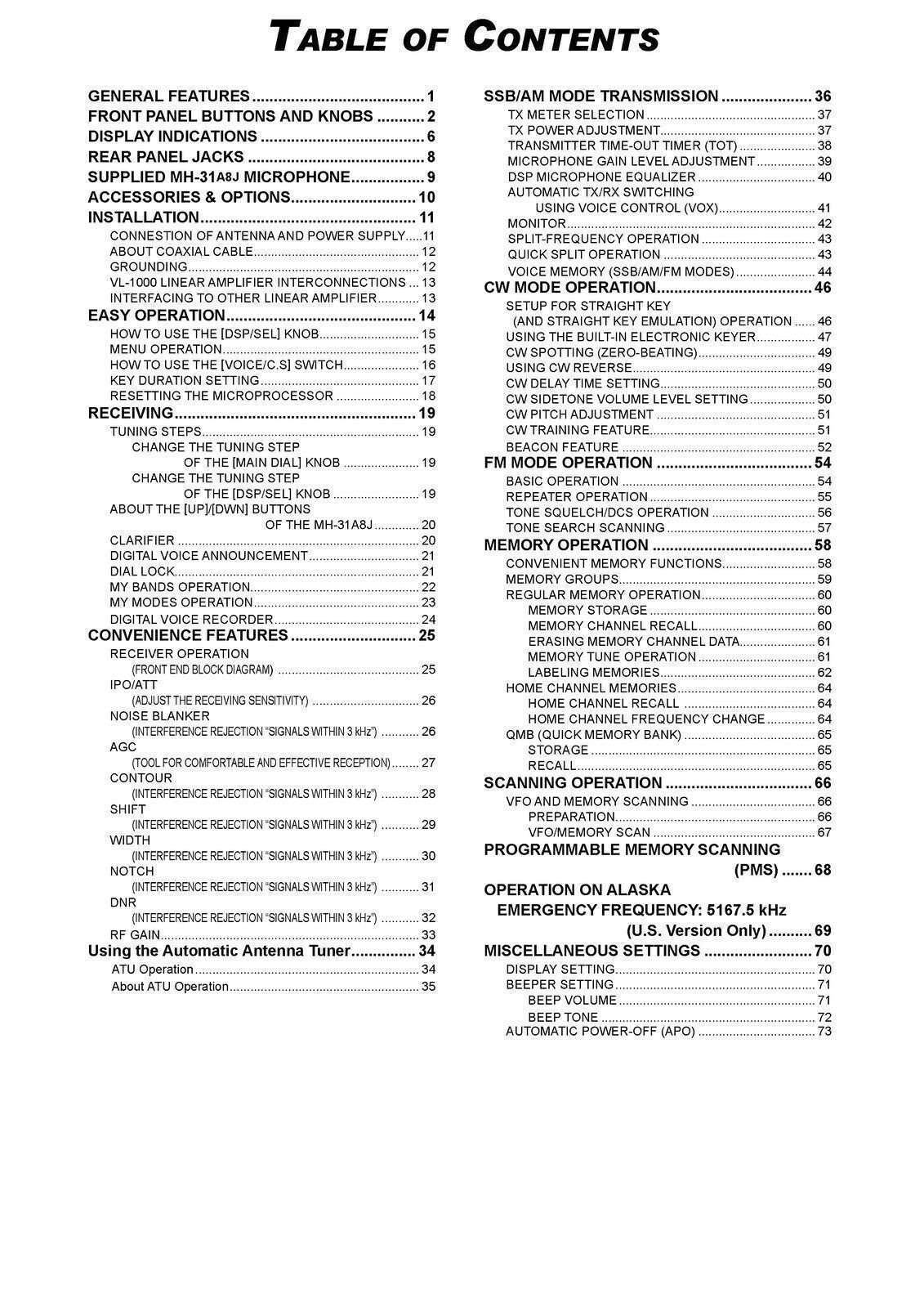 YAESU FT-450D Transceiver Operation Manual Operation Guide, TOUGH SPIRAL BINDING