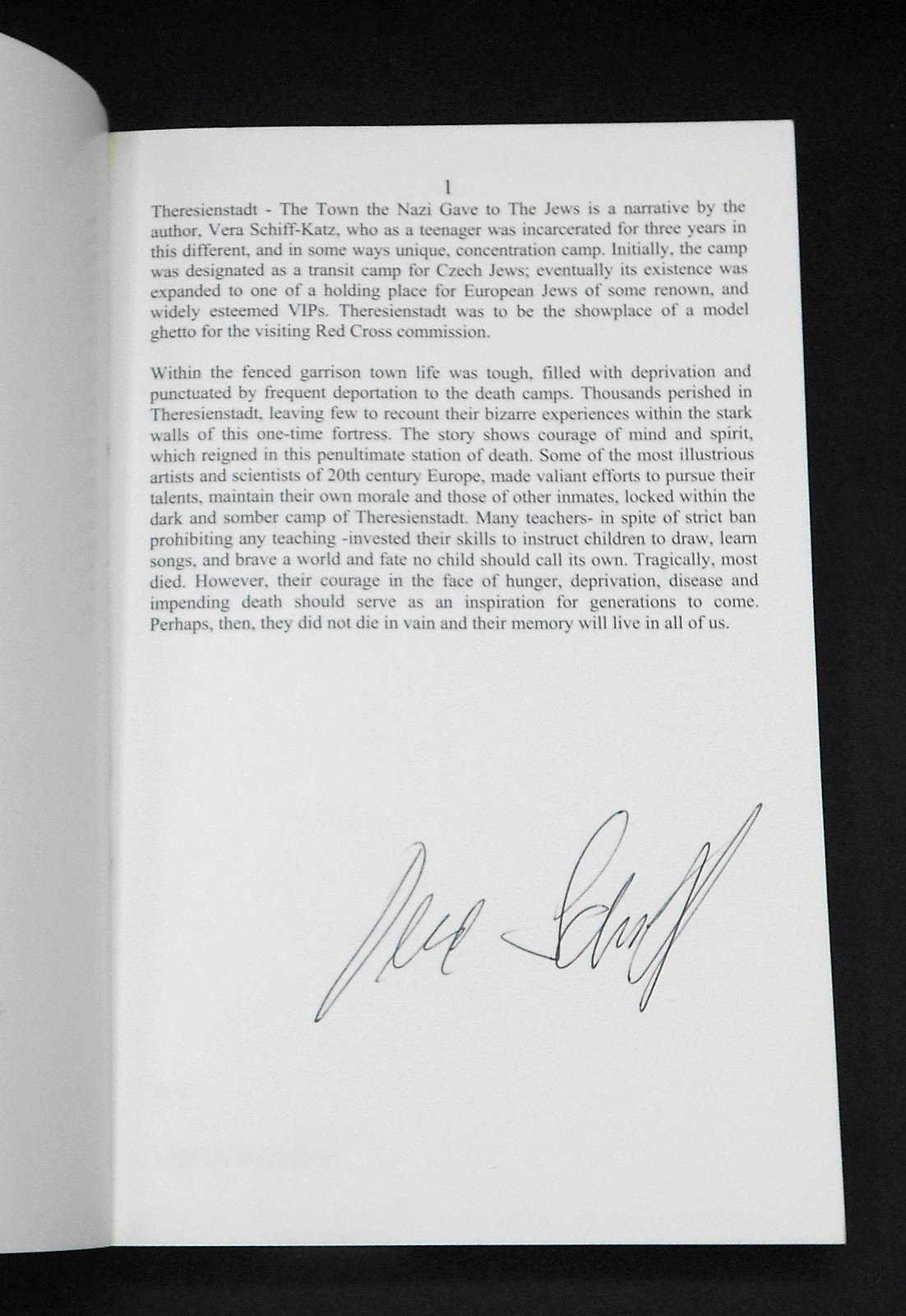 THERESIENSTADT: THE TOWN THE NAZIS GAVE TO THE JEWS by SCHIFF 2006, SIGNED PB NF