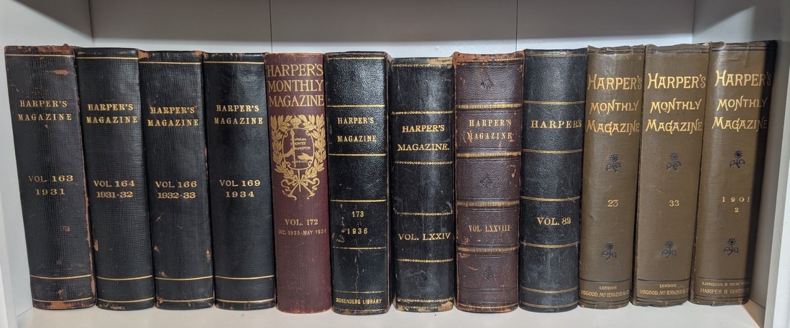 Harpers Magazines 1800s&1900s Shelfworthy Volumes Leather Classic Authors NonFic