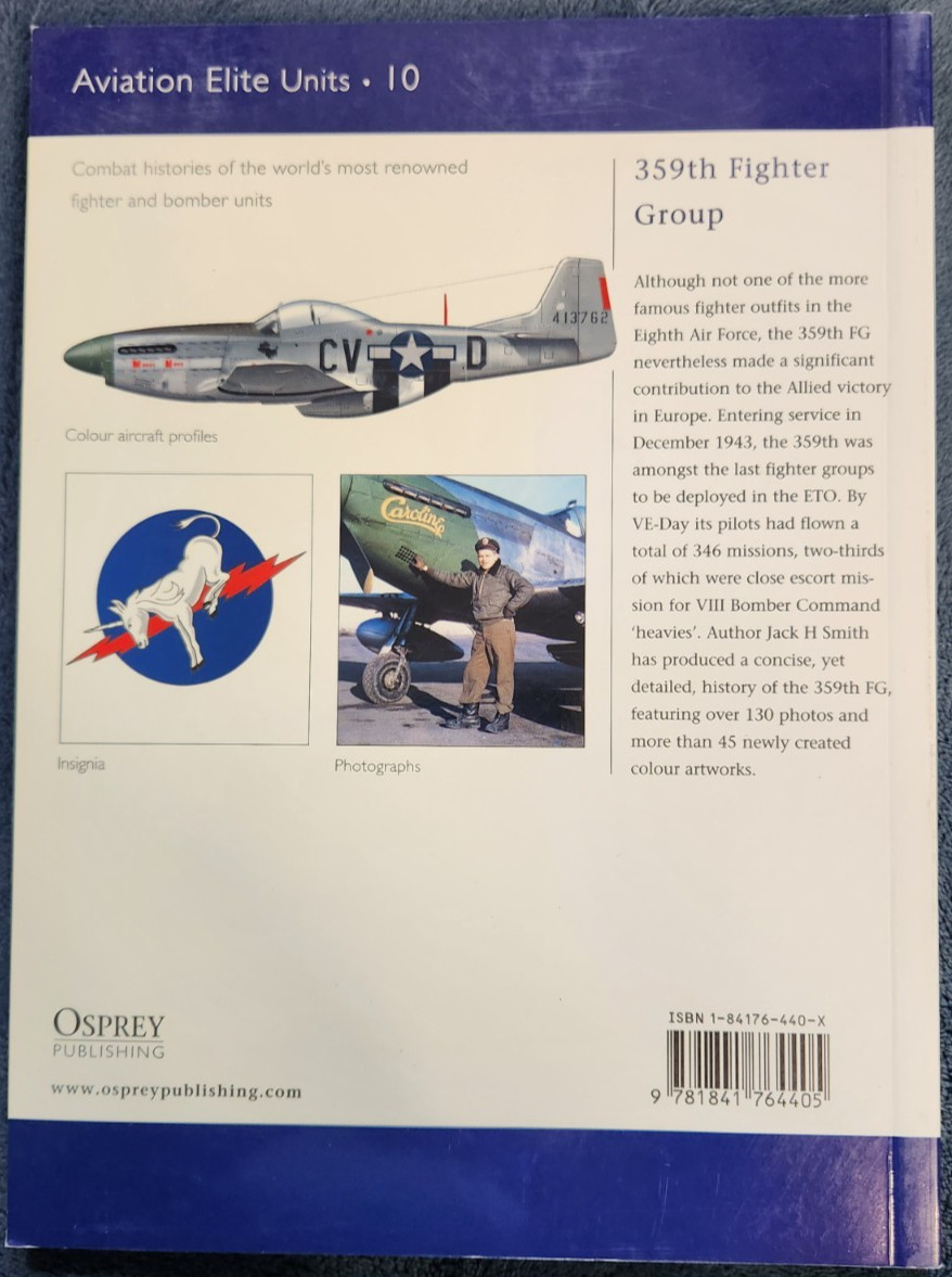 Osprey Aviation Elite Units No. 10: 359th Fighter Group by Jack H Smith