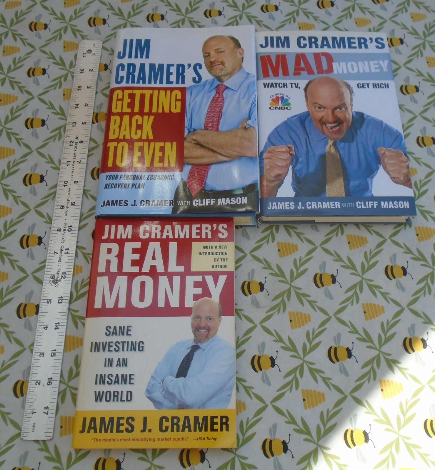 REAL MONEY, MAD MONEY, GETTING BACK TO EVEN BY JAMES J. CRAMER LOT OF 3 BOOKS