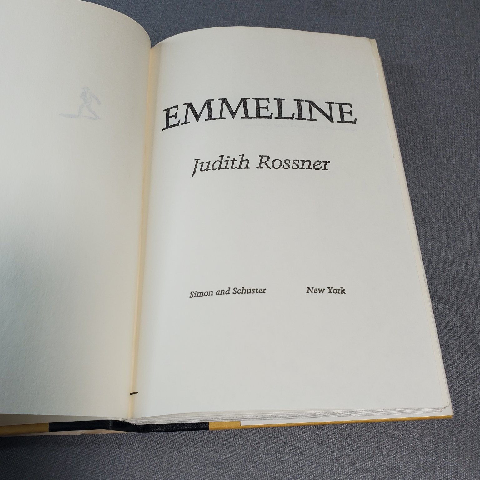 Emmeline Judith Rossner 1980 Book Club Edition Simon & Schuster Novel Fiction