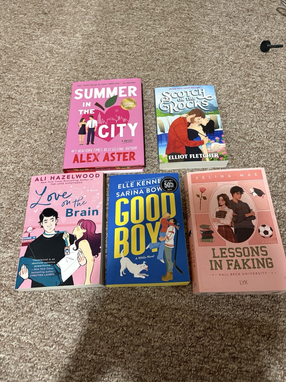5 Romance Paperback Books Lot: Alex Aster, Ali Hazelwood, Elle Kennedy & more