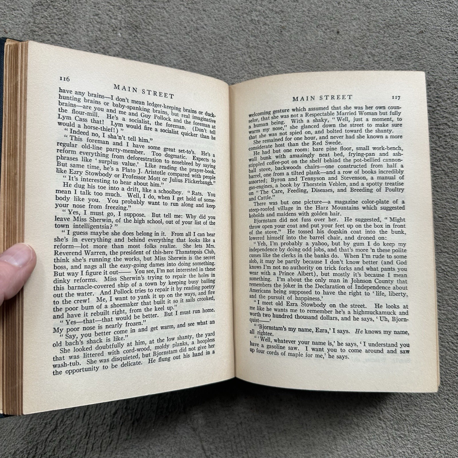 MAIN STREET by Sinclair Lewis Harcourt Brace 1920 Hardcover