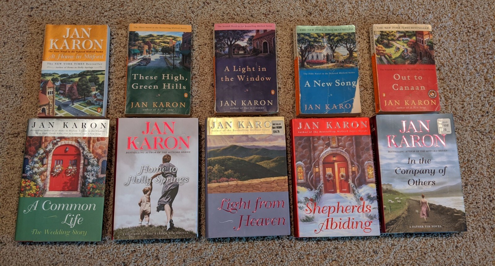 Jan Karon Books 10 in Lot 5 Hardcover 5 Paperback Mitford Series
