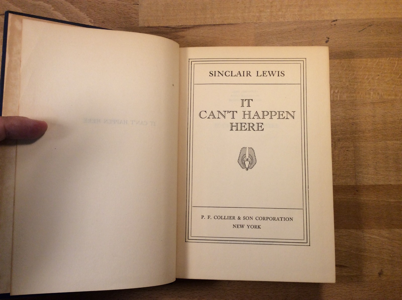 It Can’t Happen Here, Sinclair Lewis, Collier, 1935 Hardcover