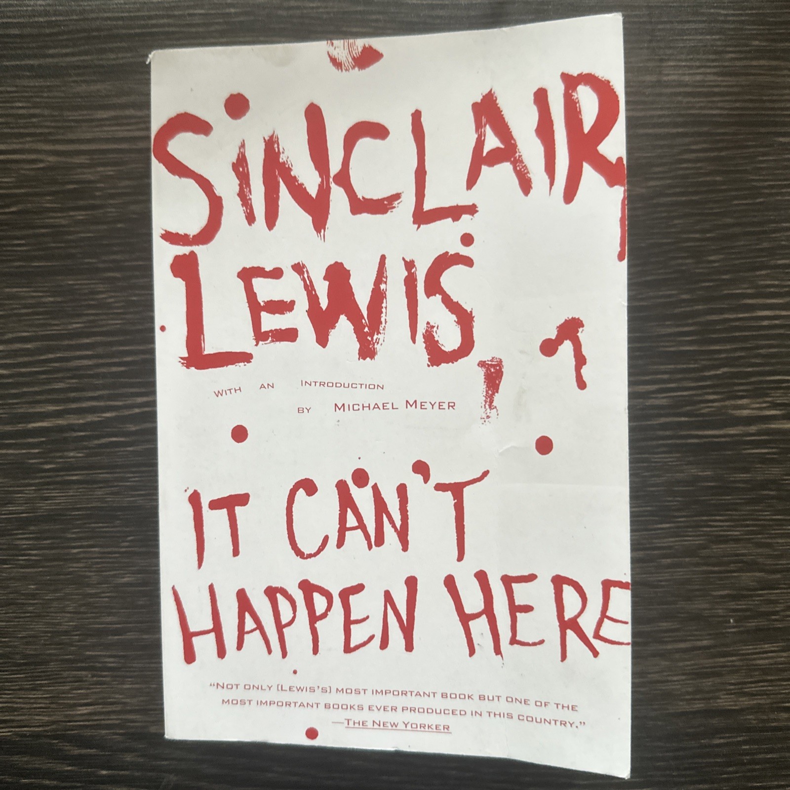 It Can’t Happen Here, Lewis, Sinclair.