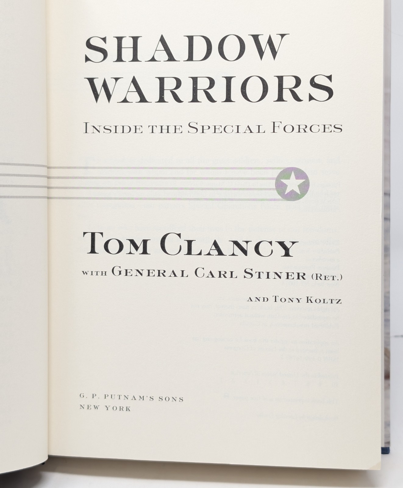 SIGNED Tom Clancy Rainbow Six (1998) & Shadow Warriors (2002) First printings