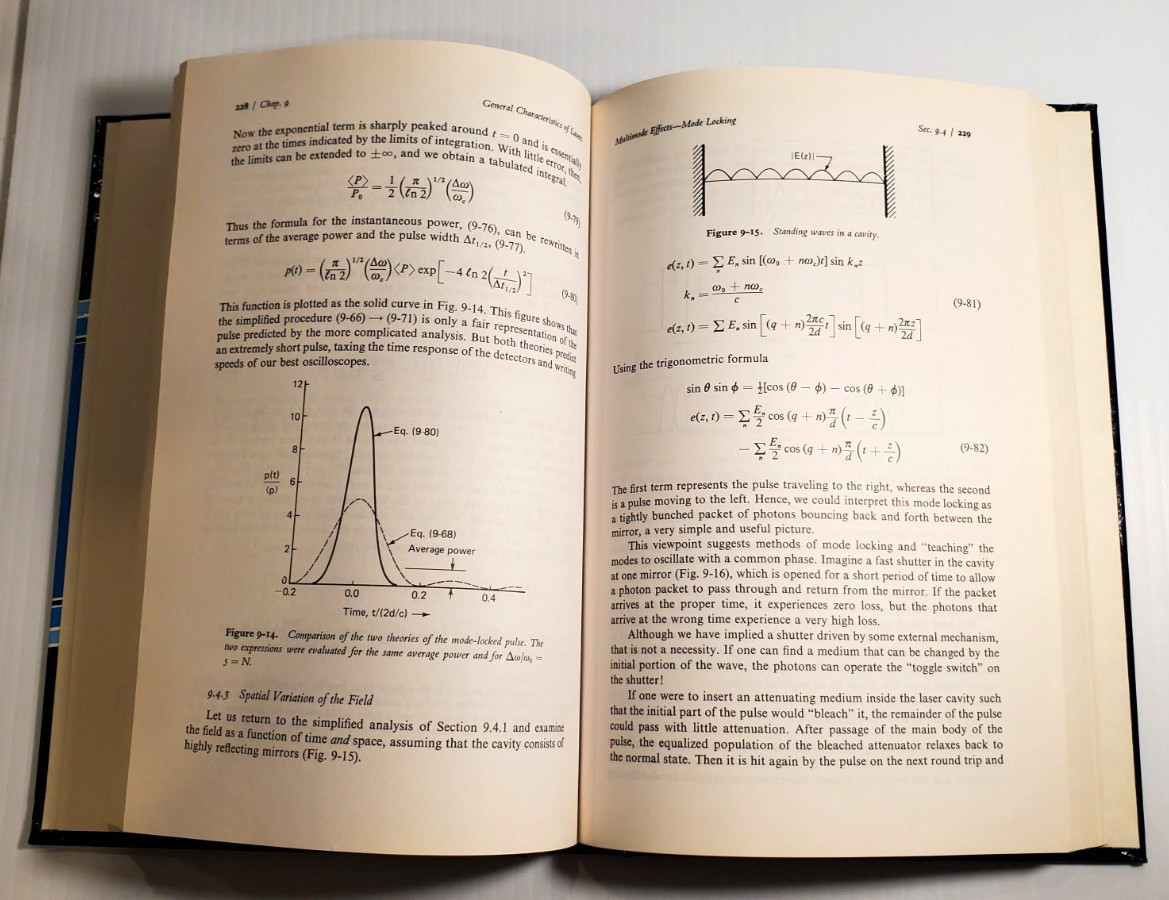 Vintage 1981 Hardcover Book Laser Electronics Joseph T Verdeyen Technology