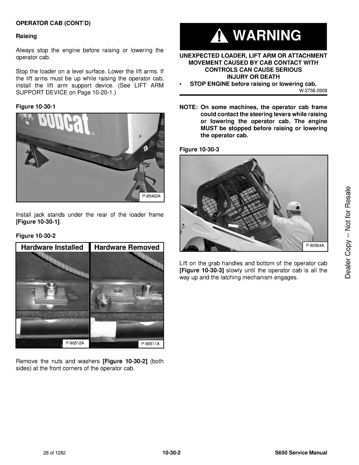 BOBCAT S650 Skid Steer Loader Service Manual SN A3NV11001 Up 2018, FOLDOUTS