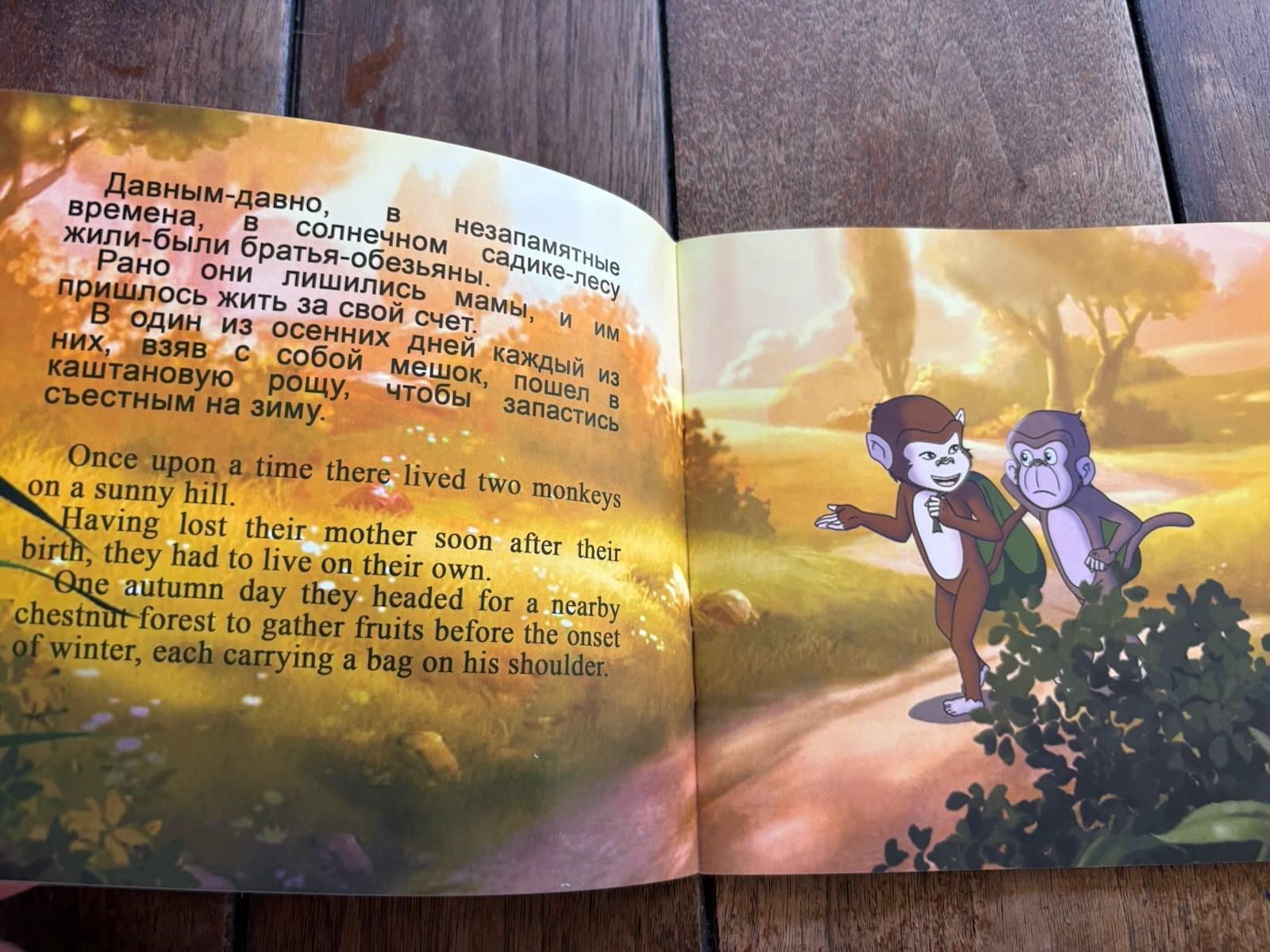 Korean Propaganda Childrens Story Book – “Monkey Brothers” – Eng/Rus – 2025