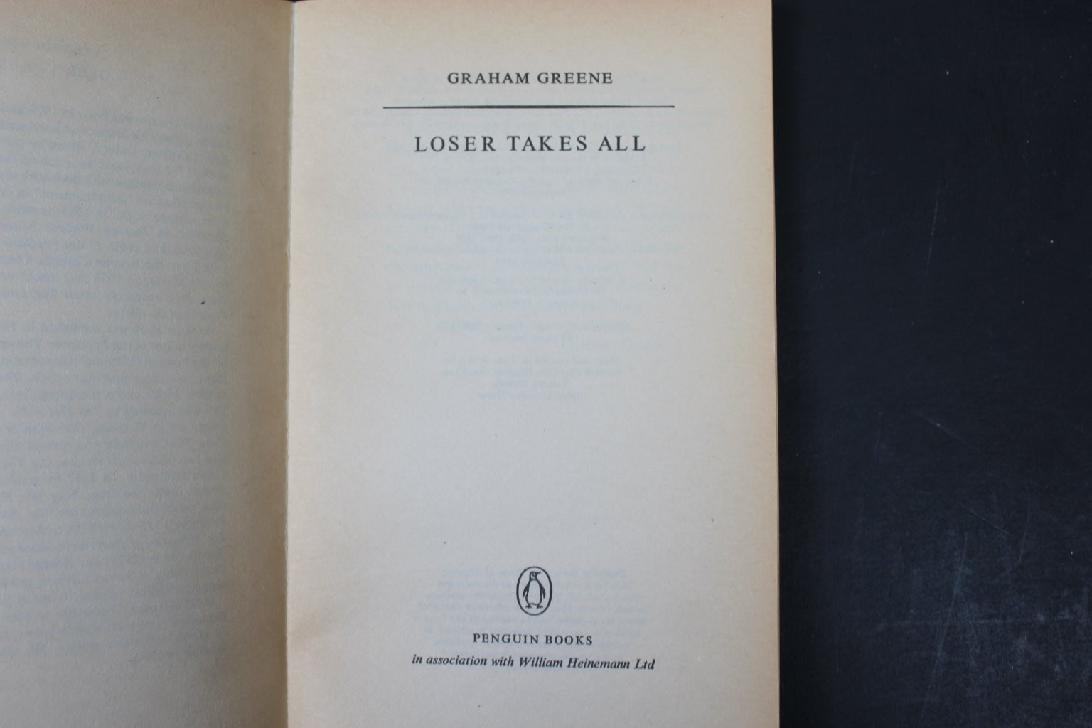 Loser Takes All Graham Greene 1981 Penguin Books Fiction Paul Hogarth Cover PB