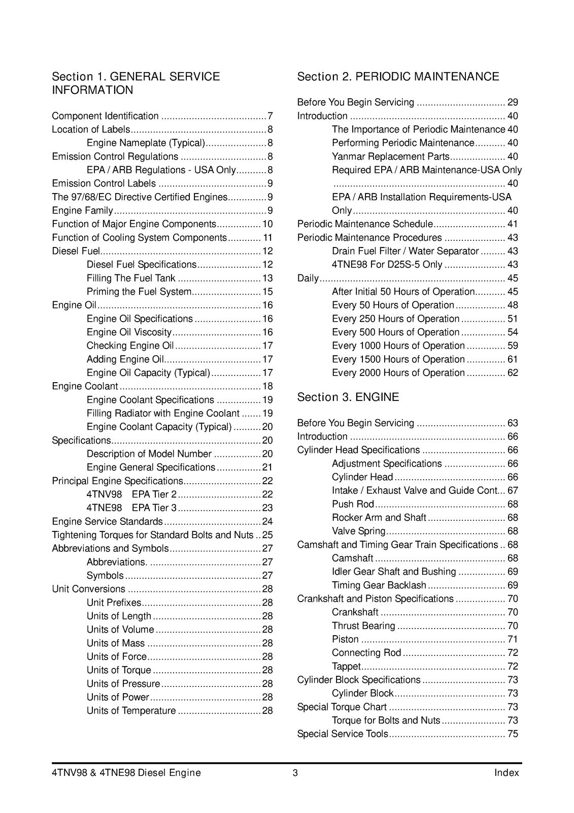 YANMAR 4TNV98 4TNE98 Diesel Engine Service Manual 2008 – WIRE BIND – COVERED