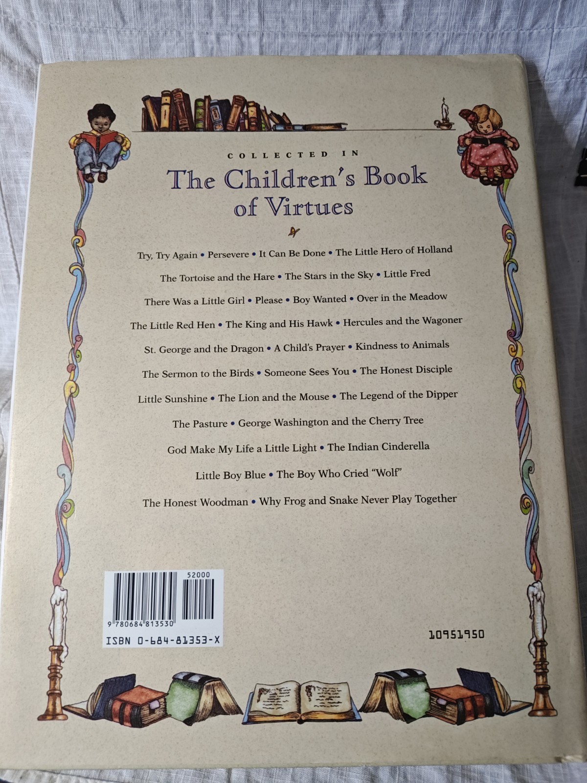Children’s Book of Virtues by William J. Bennett (1995, Hardcover) 12.25″x9.25″