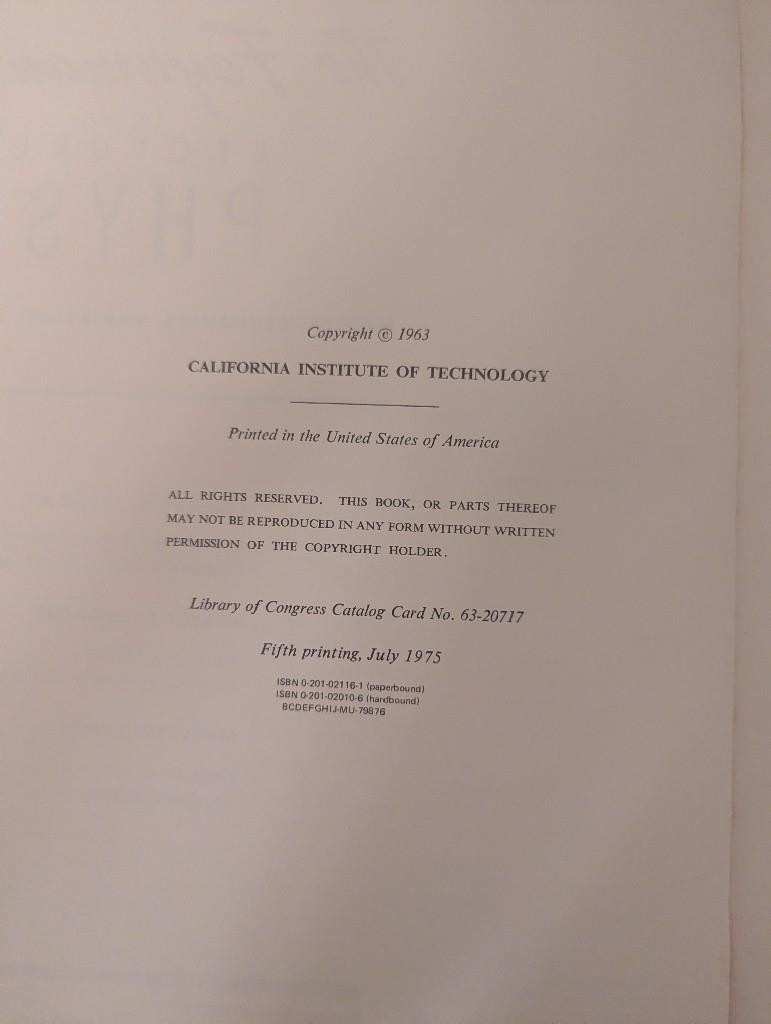 1966 The Feynman Lectures on Physics complete set slipcase Addison Wesley