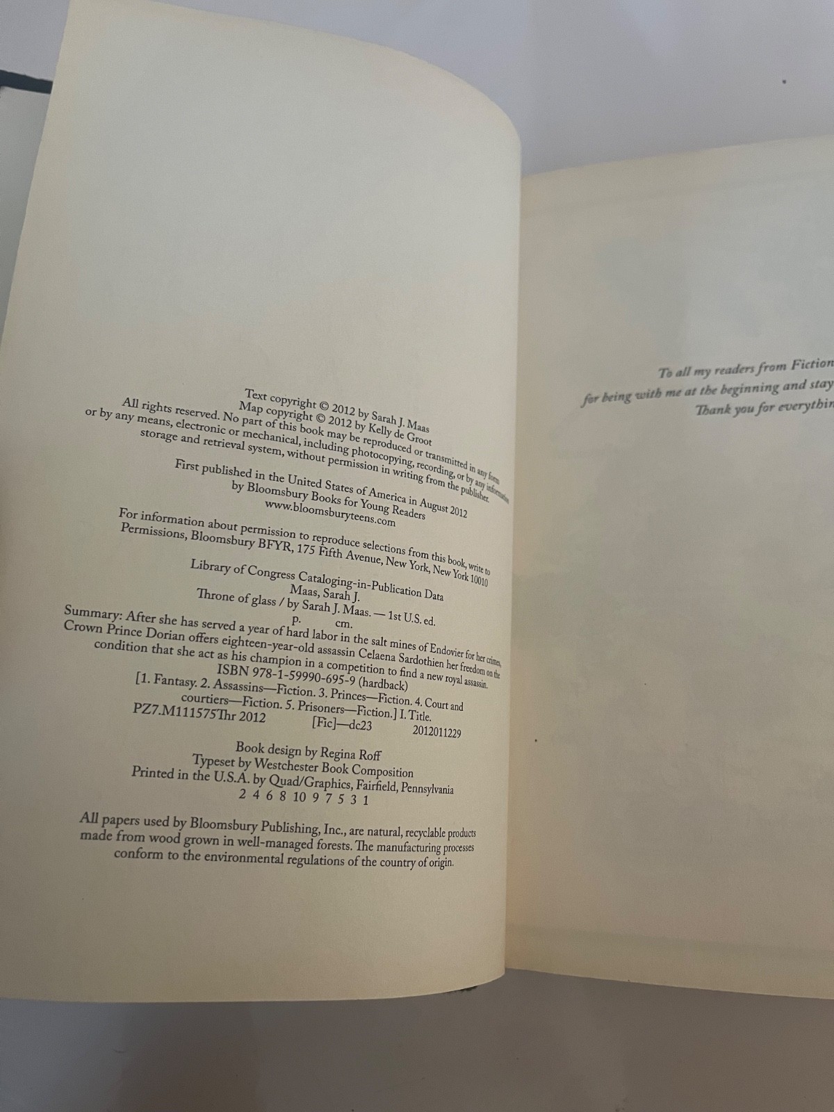 Throne of Glass 1st edition Sarah Maas