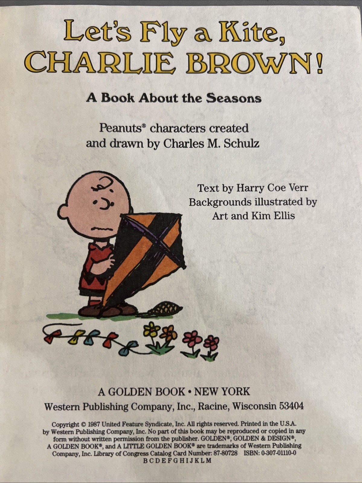 Vintage A Little Golden Book Let’s Fly A Kite, Charlie Brown! 111-62 1987 #2928