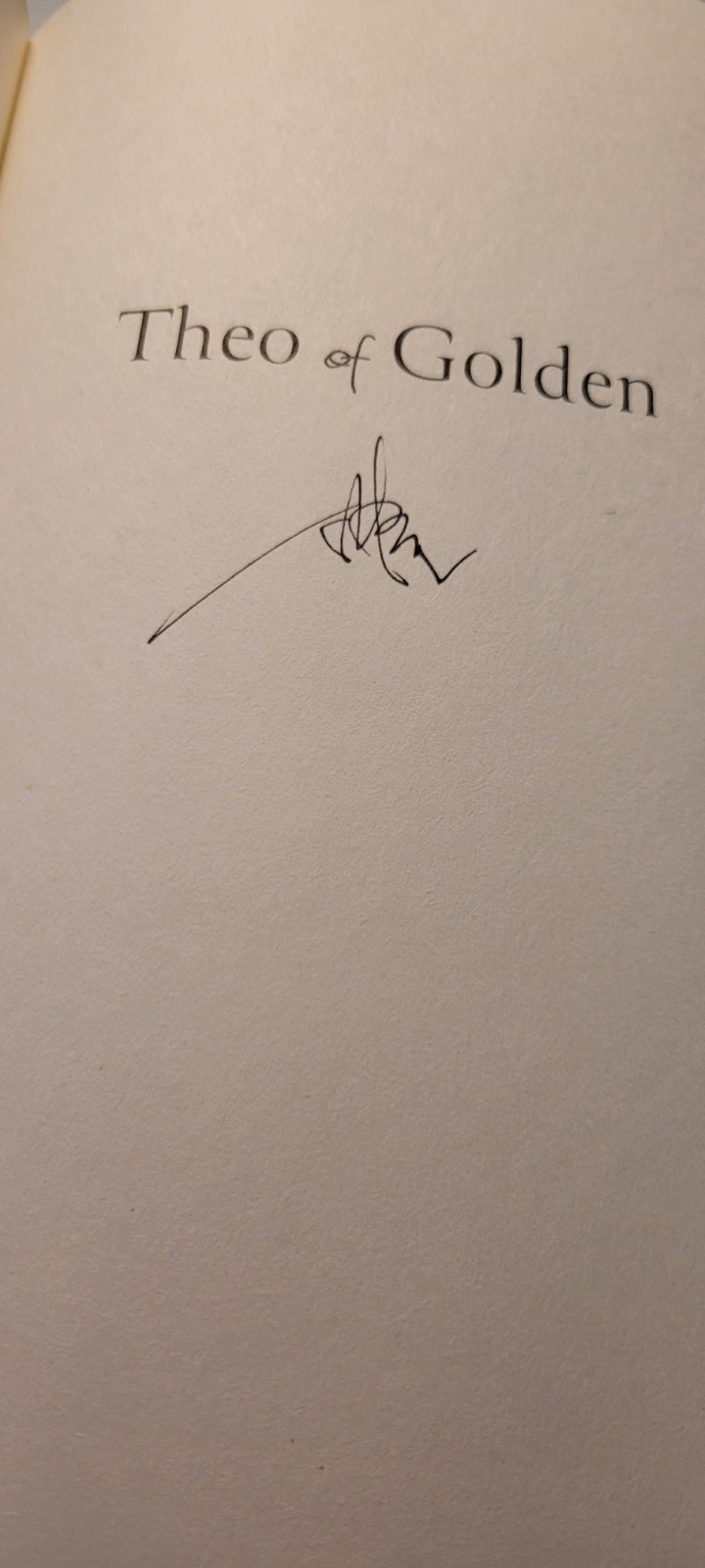 SIGNED Theo of Golden by Allen Levi Hardcover Atria Edition / Sixth Printing