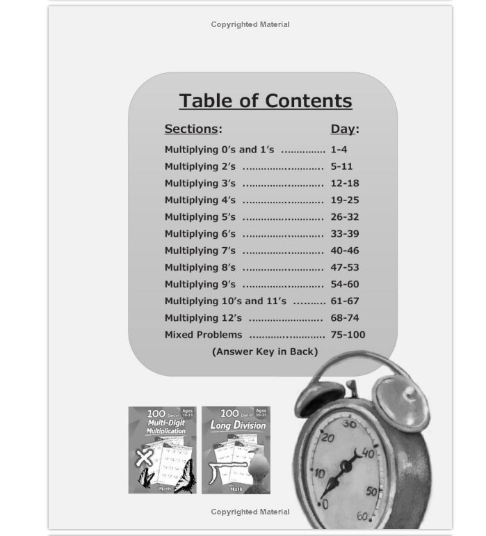 2nd 3rd 4th Grade Math Workbook for Kids Age 7 8 9 10 Multiplication Timed Tests