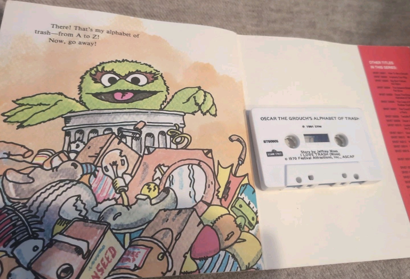Oscar Grouch’s Alphabet Trash 1981 Sesame Street Listen Learn Cassette Vintage