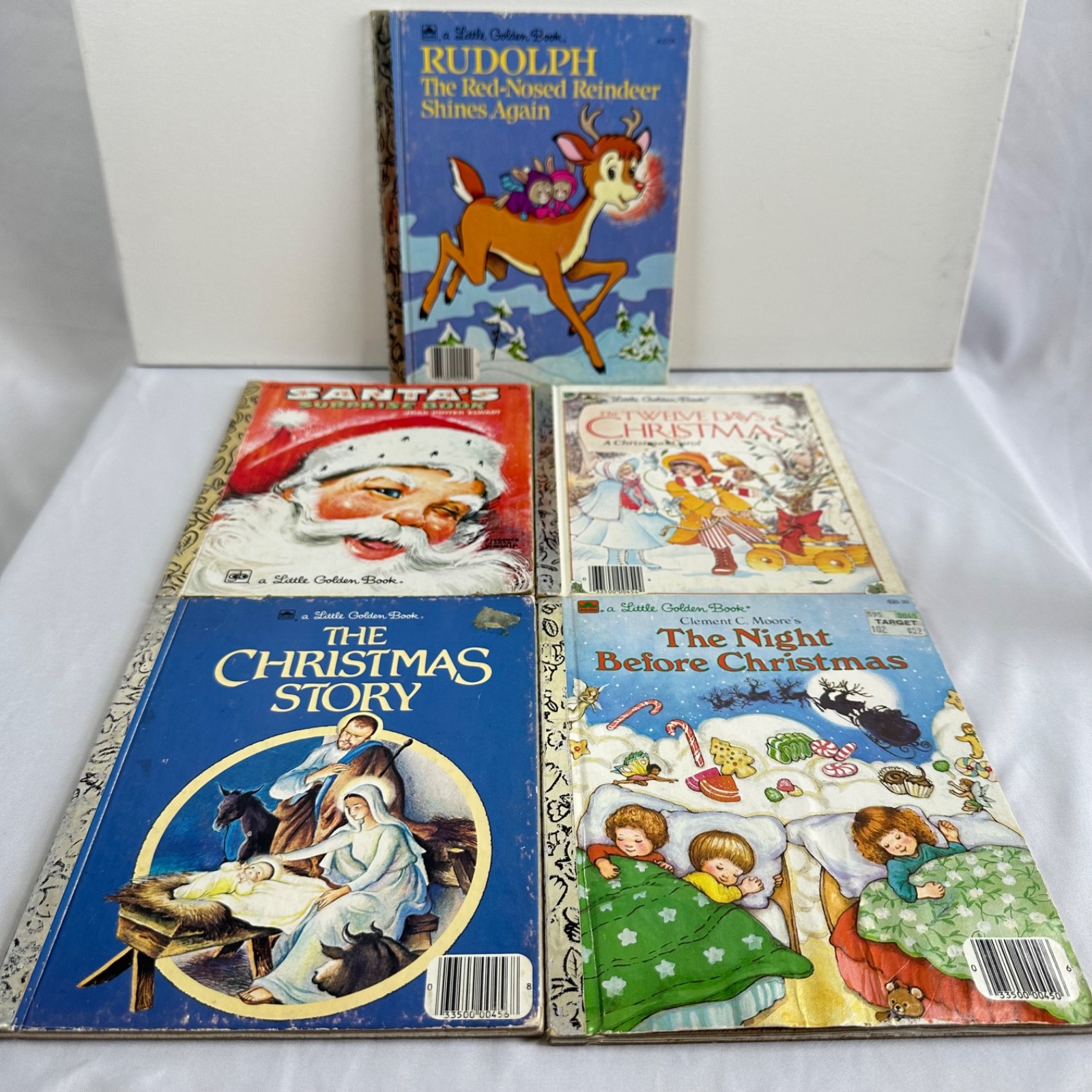 Golden Books Lot of 5, Christmas, Well Loved Measures 8×6.625 inches