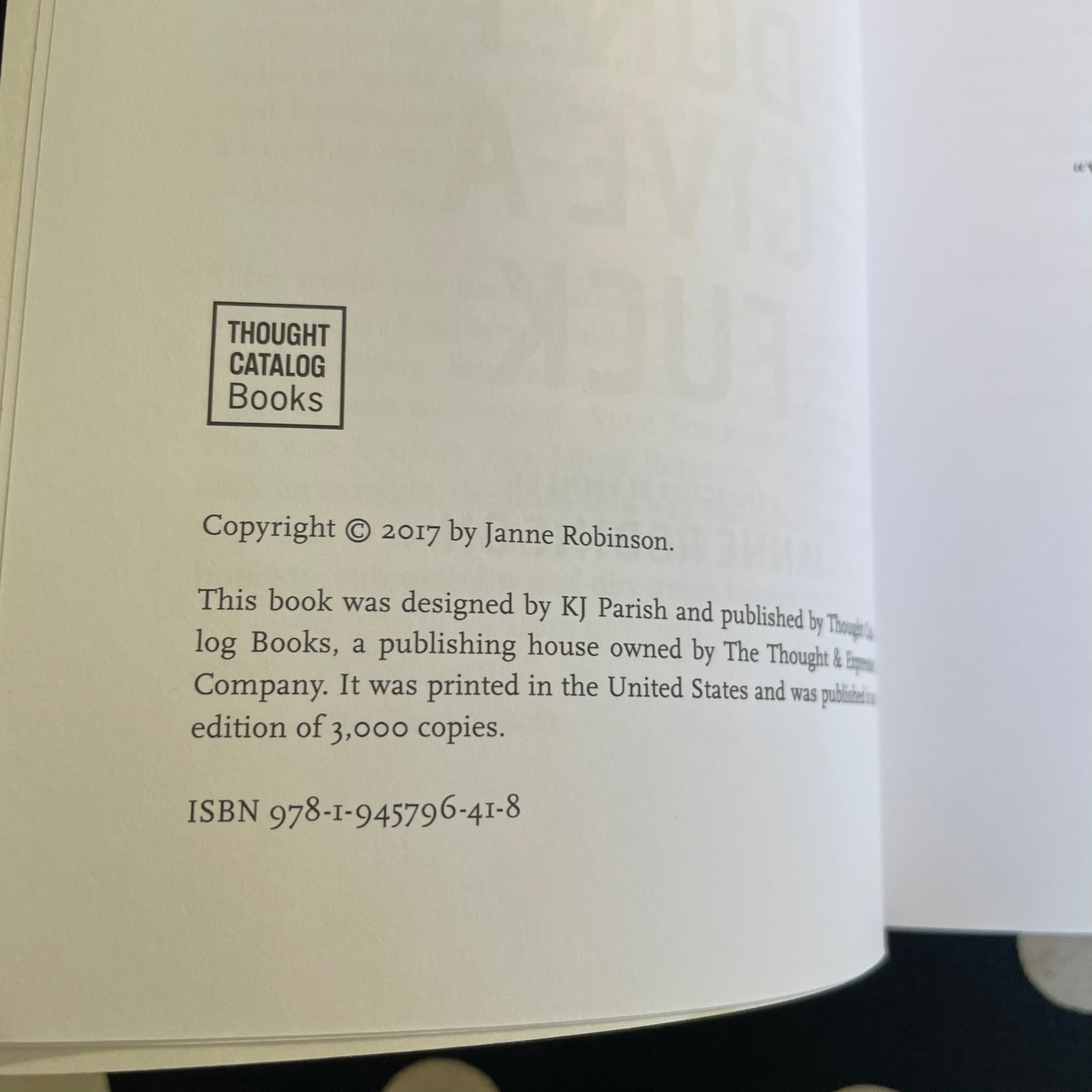This Is For The Women Who Don’t Give A Fuck by Janne Robinson 2017 POETRY