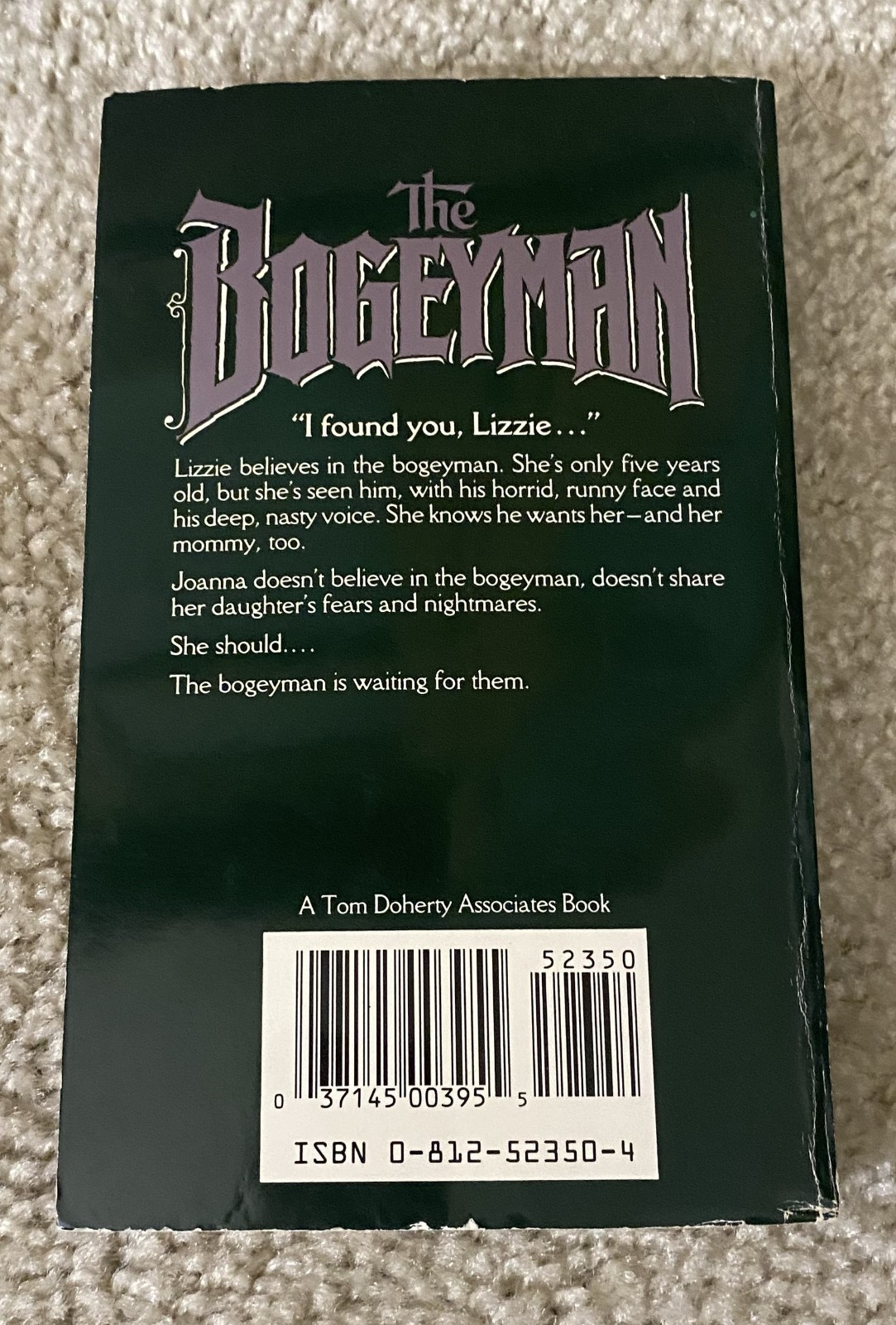 Vintage The Bogeyman by Maxine O’Callaghan PB Book TOR Horror First Printing