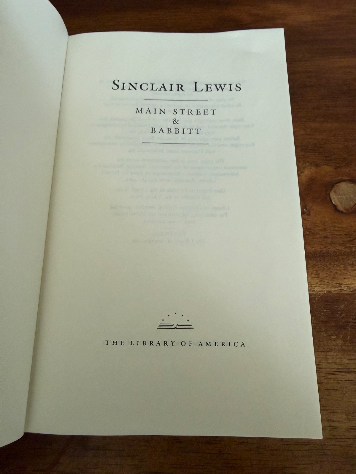 Sinclair Lewis: Main Street and Babbitt (Library of America Hardcover)