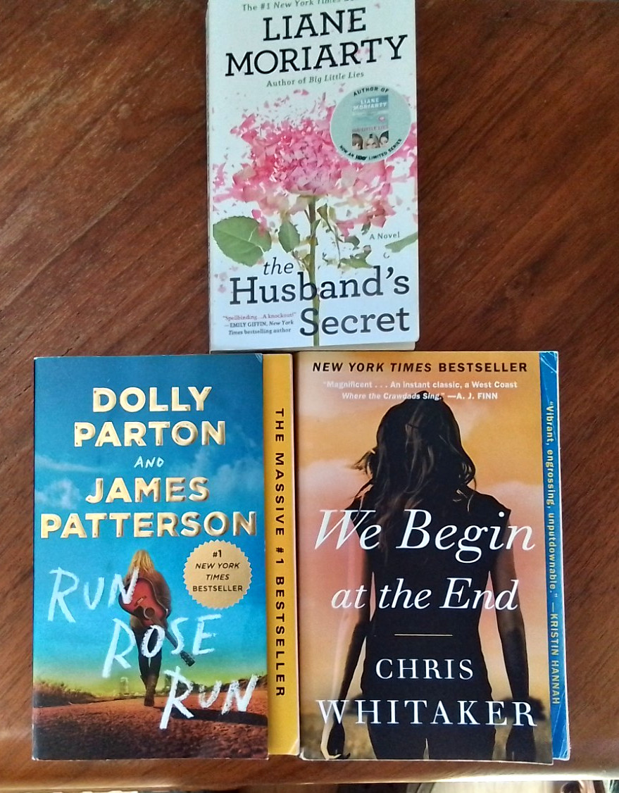 Lot of 3 Bestseller Novels Moriarty, Whitaker, Run Rose Run Dolly Parton TP
