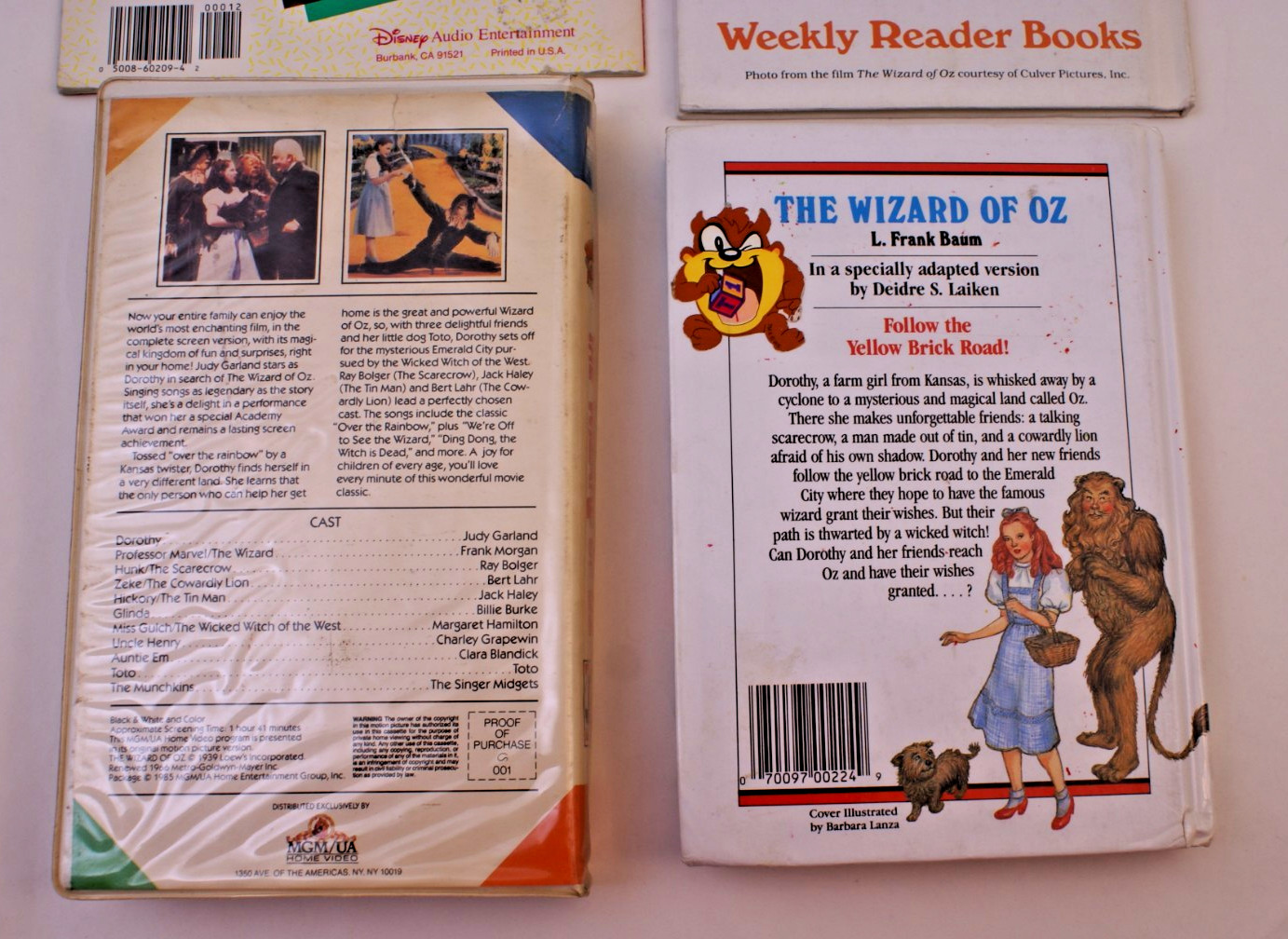 5 WIZARD OF OZ BOOKS & VHS – VINTAGE ORIGINALS