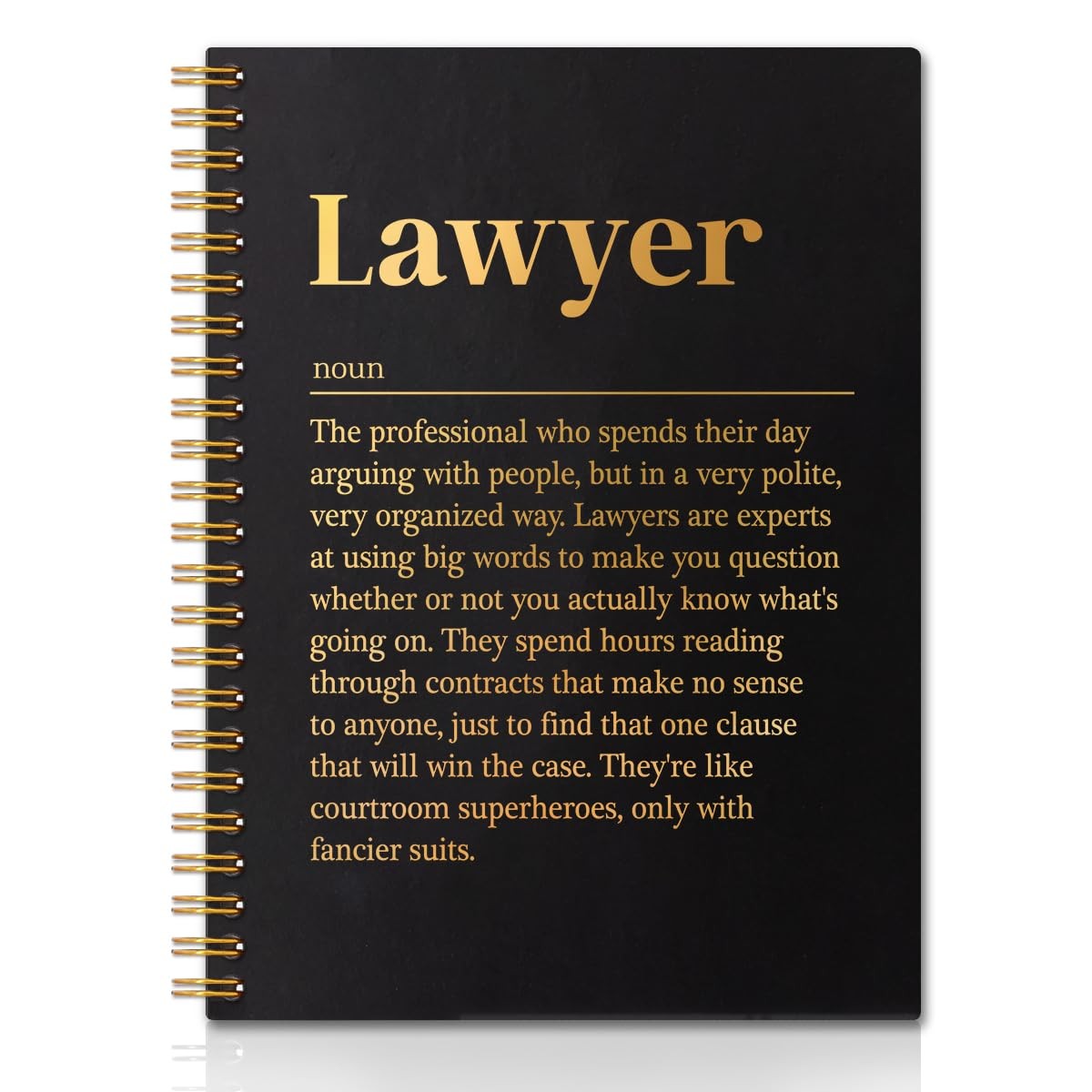 QYUVK Lawyer Definition Gold Foil Hardcover 160 Pages 5.9×8 inches, Black