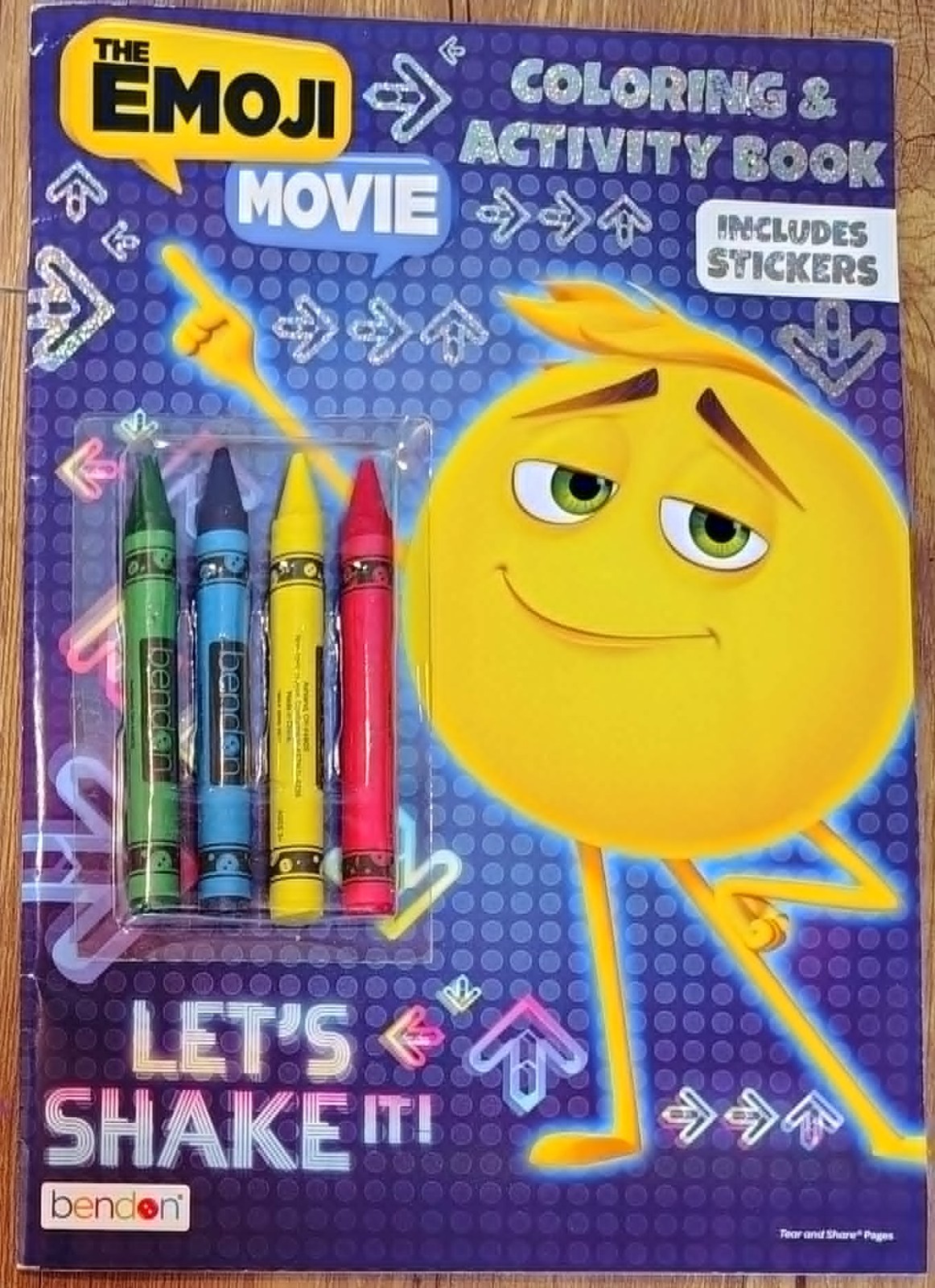 The Emoji Movie Coloring and Activity Book with Crayons includes Stickers