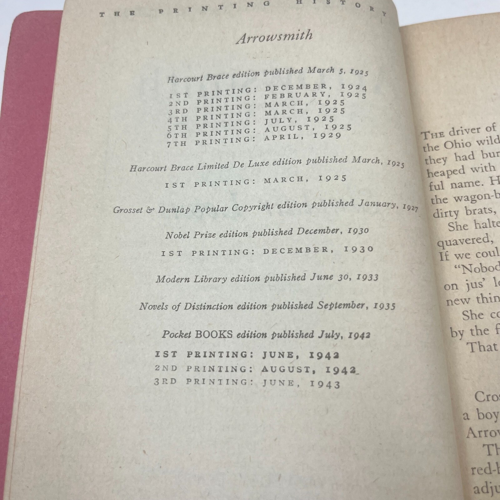 Arrowsmith by Sinclair Lewis 1943 PB 3rd Printing Pocket Book PB