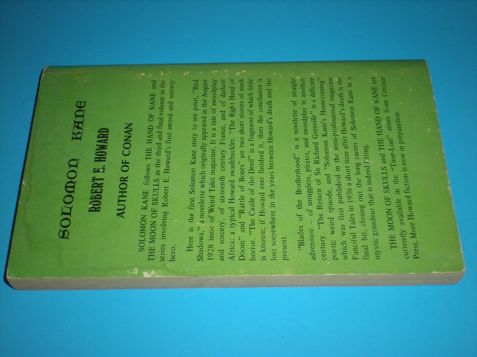 SOLOMON KANE Robert E Howard 1971 Paperback Centaur Press 126 Pages Pre Conan