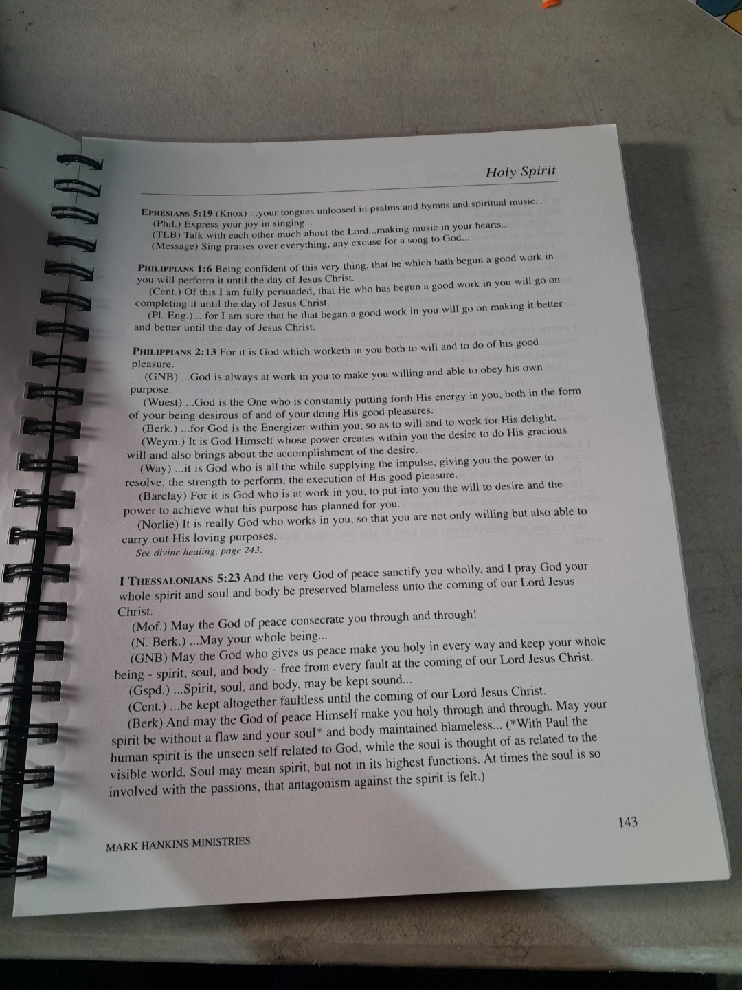 Spirit-Filled Scripture Study Guide Mark Hankins Spiral Bible Study Book 2nd ED.
