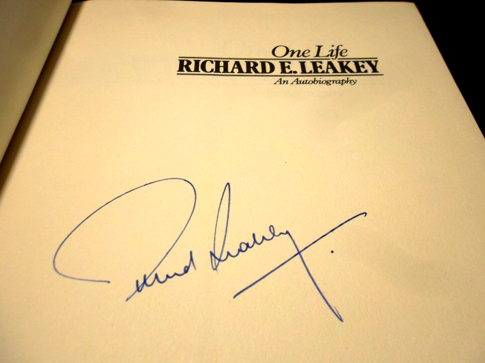 One Life Richard E Leakey an Autobiography *SIGNED*