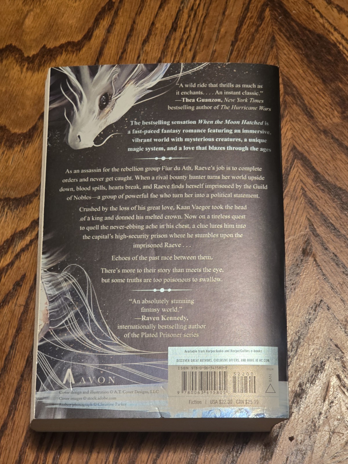 When The Moon Hatched By Sarah A Parker~2024~Fantasy World Romance~Paperback~VGC