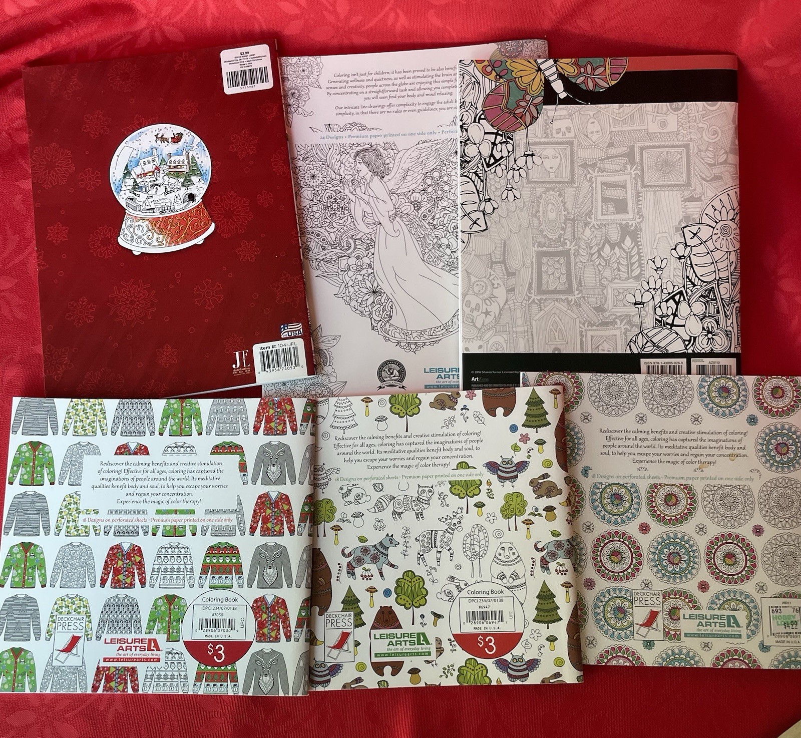 Adult Coloring Books “Fun For Everyone To Color” Set of 6 Multiple Themes