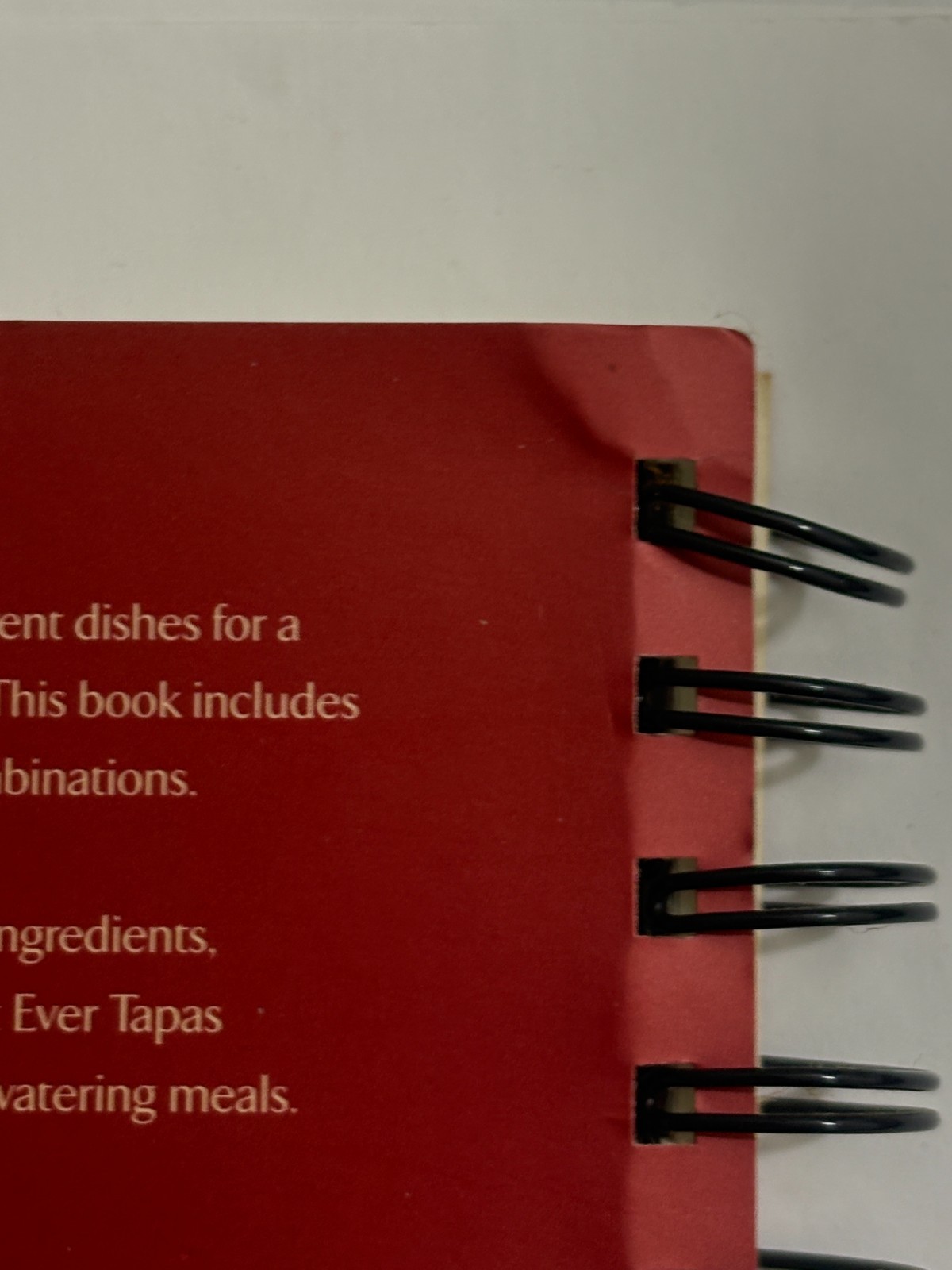 Tapas CookBook Paperback Spiral Bound No Author Collection of Spanish Recipes