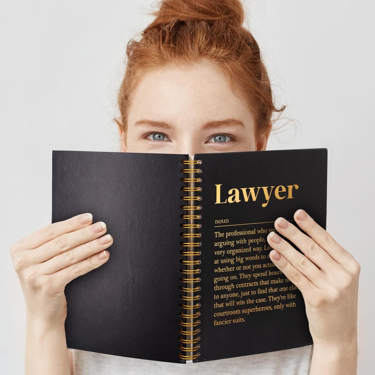 QYUVK Lawyer Definition Gold Foil Hardcover 160 Pages 5.9×8 inches, Black
