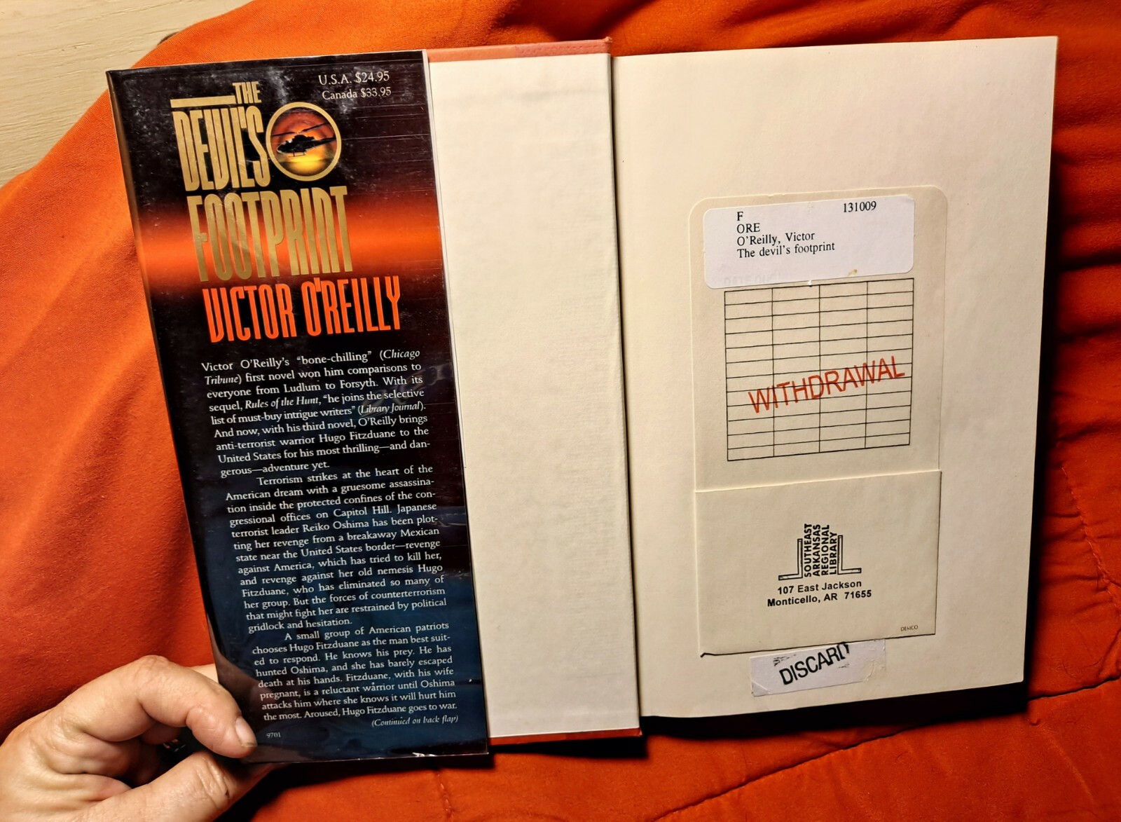 The Devil’s Footprint by Victor O’Reilly, HB with Dust jacket & mylar, 372 pages